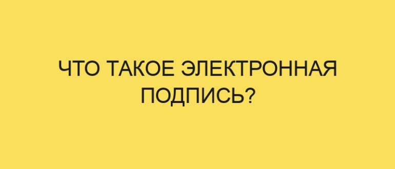 chto takoe elektronnaya podpis 4263 1