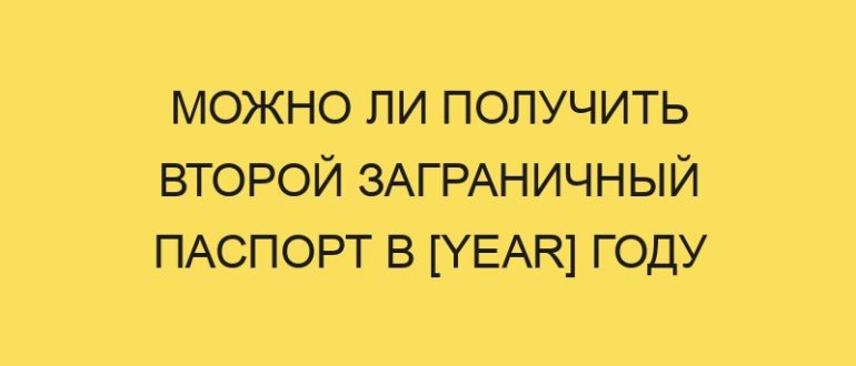 mozhno li poluchit vtoroy zagranichnyy pasport v year godu 188