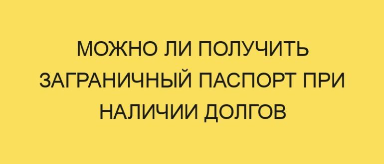 mozhno li poluchit zagranichnyy pasport pri nalichii dolgov 1245