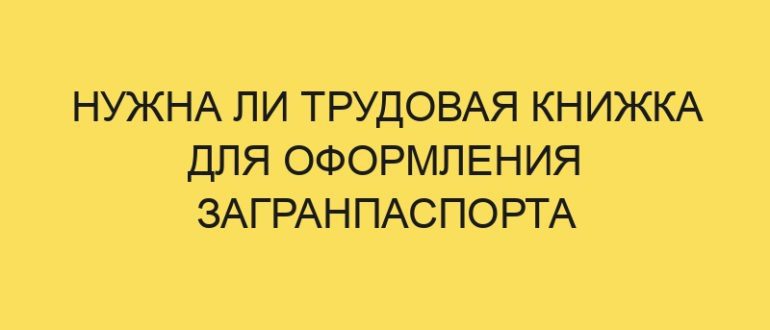 nuzhna li trudovaya knizhka dlya oformleniya zagranpasporta 183