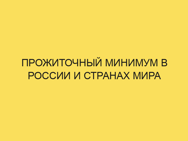 Минимальный прожиточный минимум в России и других странах мира