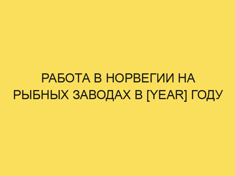 Работа в Норвегии на рыбном заводе для русских и украинцев в 2024 году