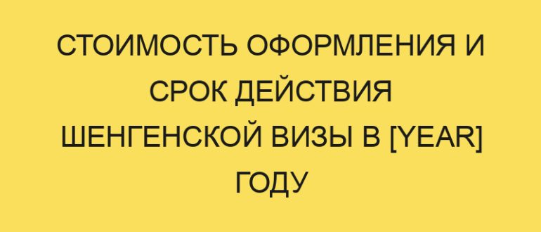 stoimost oformleniya i srok deystviya shengenskoy vizy v year godu 1884